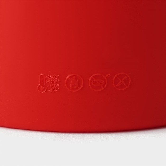 Набор силиконовых форм для выпечки Доляна &laquo;Куличики&raquo;, 3 шт: 15,5/13/10 см, цвет красный