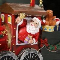 Светодиодная фигура &laquo;Паровоз с Дедом Морозом&raquo; 26.5 &times; 19.5 &times; 12.5 см, полистоун, батарейки ААх3 (не в комплекте), USB, свечение мульти