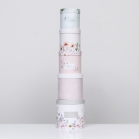 Набор шляпных коробок 5в1 "Цветочный", 20 &times; 20 &times; 20‒14 &times; 14 х 14 см