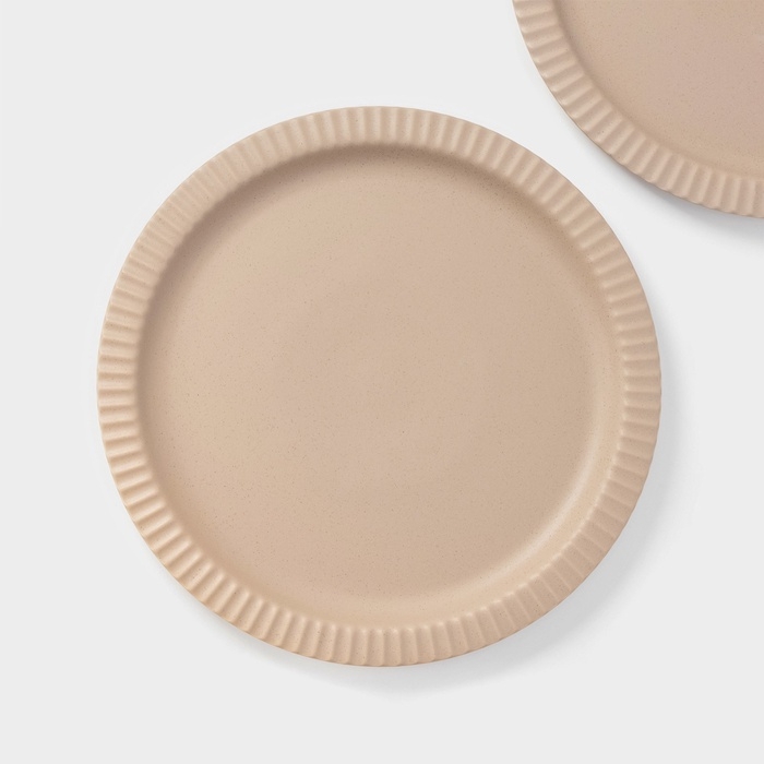 Тарелки Magistro Jarwah Lausanne, d=25 см, обеденные, набор 2 шт, фарфор, бежевые