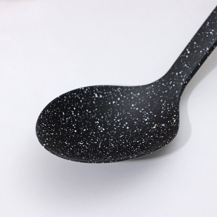 Ложка гарнирная Доляна &laquo;Мрамор&raquo;, 30,5 см, цвет чёрный