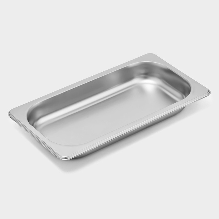 Гастроемкость 1/3 из нержавеющей стали, 40 мм, 32,7&times;17,6&times;4 см, толщина 0,8 мм
