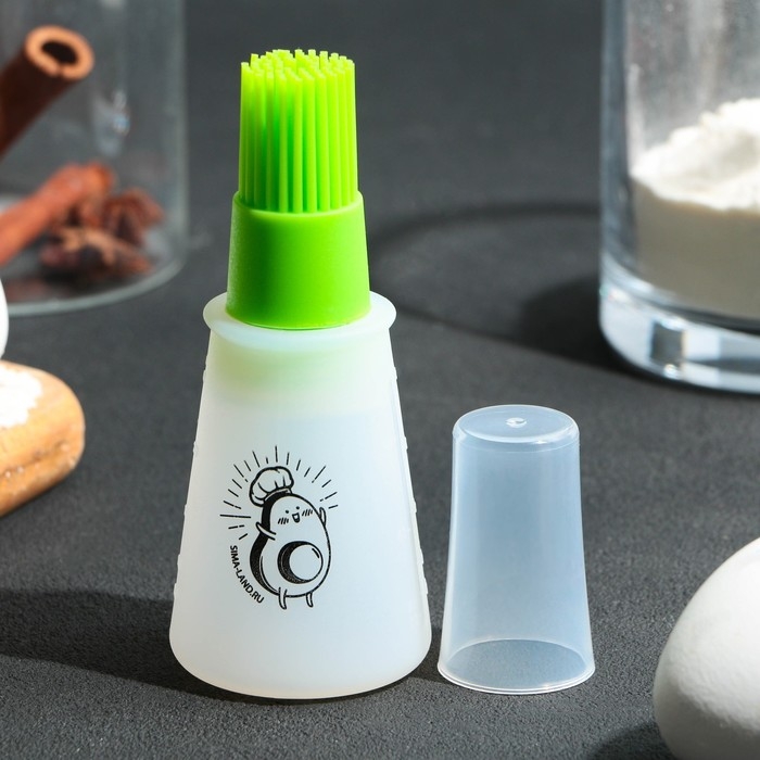 Кисть для масла &laquo;Авокадо&raquo;, 11.8х5.2 см, силикон, цвет зеленый