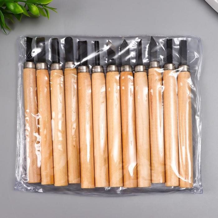 Набор ножей с деревянной ручкой 12 шт 20х17 см