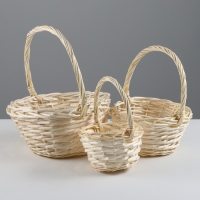 Набор корзин, 3 шт, 24&times;12&times;12/29 см, 19&times;10&times;10/25 см, 15&times;9&times;9/20 см, ива