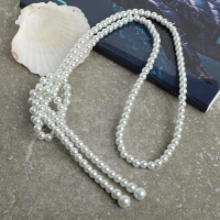 Бусы &laquo;Жемчуг&raquo; нить, шар №6, цвет белый, L=117 см