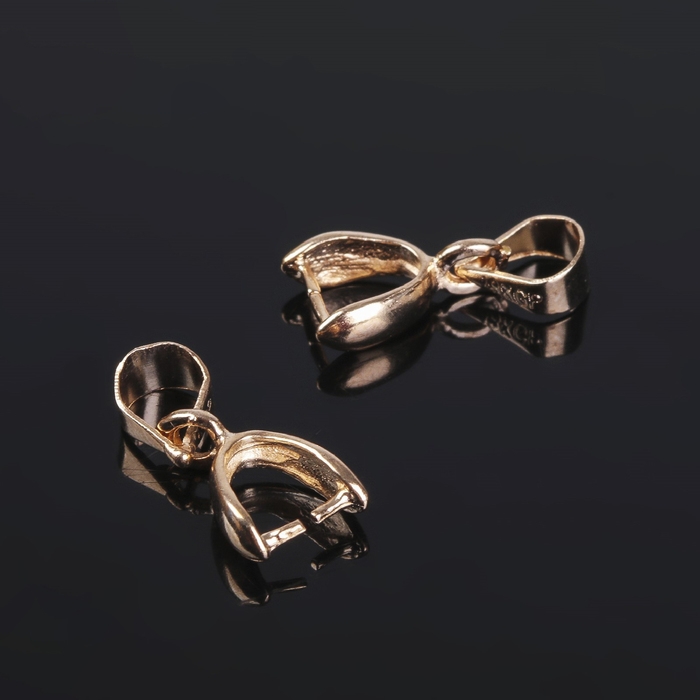 Держатель для кулона, 14&times;6 мм (набор 5 шт.), К214, цвет золото