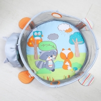 Развивающий коврик 3 в 1 &laquo;Енот&raquo;, 68х68 см, 30 цветных шариков, 5 игрушек, Крошка Я