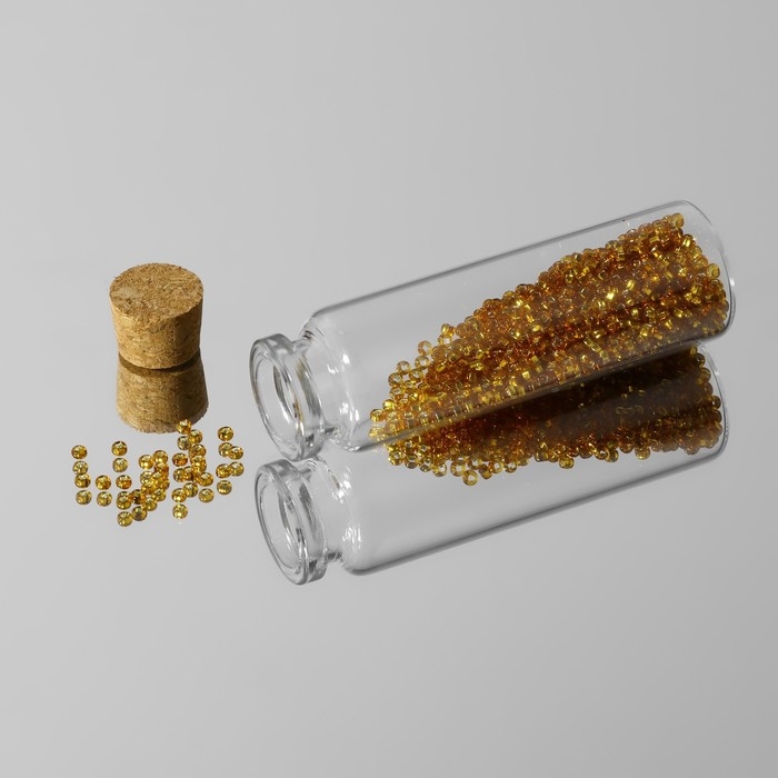 Набор баночек для хранения бисера, d = 2,2 &times; 7 см, 6 шт, в контейнере, 14,5 &times; 8,5 &times; 3,5 см