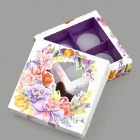 Коробка под 4 конфеты со скретч-слоем &laquo;Букет&raquo;, 10.5 х 10.5 х 3.5 см