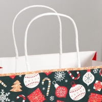 Пакет подарочный новогодний крафтовый &laquo;Счастья в Новом году&raquo;, 22 х 25 х 12 см, Новый год