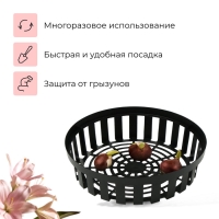 Корзина для луковичных, круглая, d = 30 см, h = 8 см, чёрная