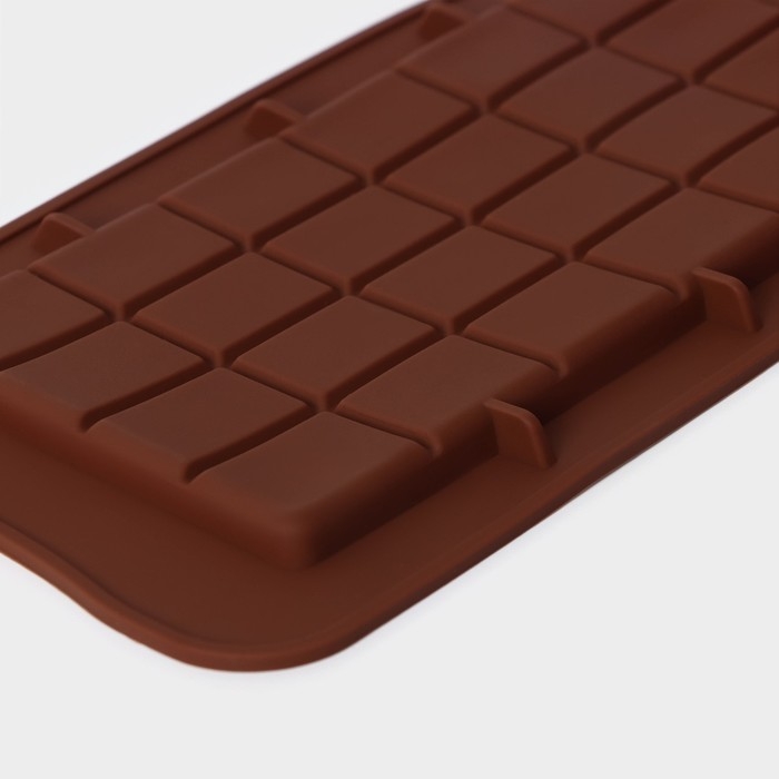Набор форм для шоколада Доляна &laquo;Плитки шоколада&raquo;, 4 шт, силикон, цвет коричневый