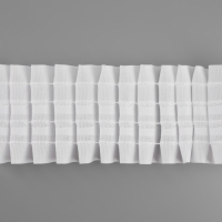 Шторная лента фиксированная сборка, матовая, 6 см, 50 &plusmn; 1 м, цвет белый