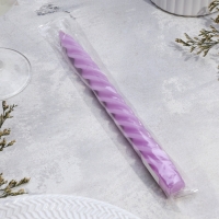Свеча витая, 2,3х 24,5 см, 5 ч, 50 г, сиреневая