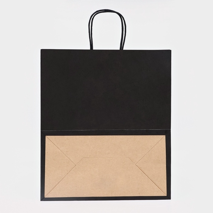 Пакет крафт &laquo;Радуга&raquo;, чёрный, 32 х 19,5 х 37 см, 80 г/м2, 1 шт