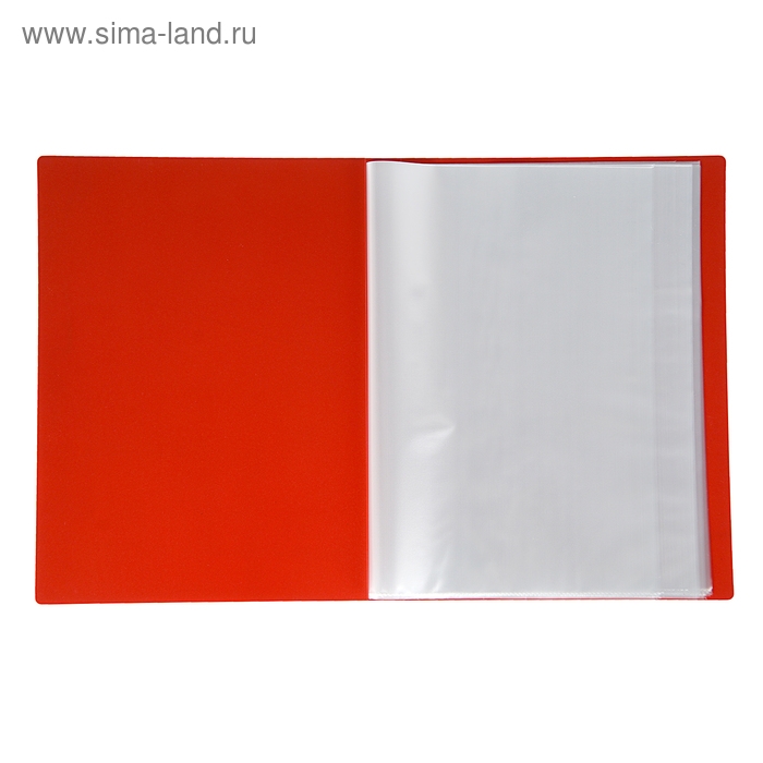 Папка с 40 вкладышами А4, 500 мкм, Calligrata, текстура "песок", красная