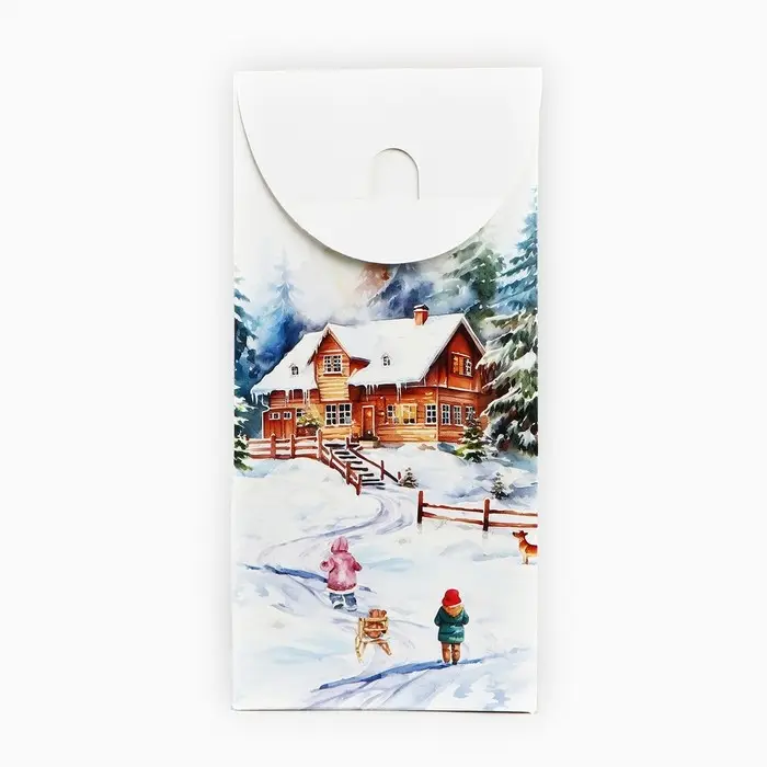 Коробка складная &laquo;Снежные домики&raquo;, 9&times;19&times;6 см
