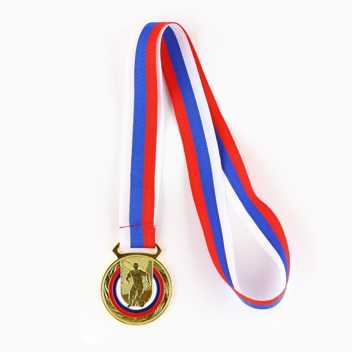 Медаль тематическая 197, &laquo;Футбол&raquo;, d= 5 см. Цвет золото. С лентой