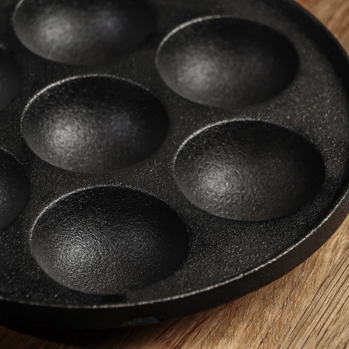 Сковорода чугунная Magma &laquo;Сферос&raquo;, 7 ячеек, 20&times;3 см, чугунная ручка