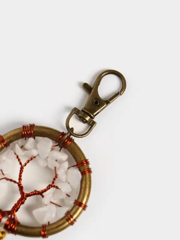 Брелок ловец снов "Великое древо" 19 см, цв. белый