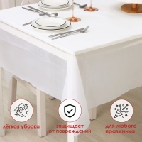 Скатерть на стол Доляна &laquo;Праздничный стол&raquo;, 137&times;183 см, толщина 30 мкм, цвет белый