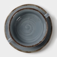 Бульонница Magistro "Alpine Frost" 250 мл 14,6х14,6х7,2 цвет синий с блюдцем