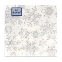 Салфетки новогодние бумажные Art Bouquet &laquo;Серебряные снежинки&raquo;, 2 слоя, 20х20 см, 30 шт.