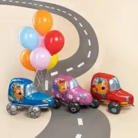 Воздушный шар фольгированный 3D 29" &laquo;Три Кота. Компот в машине&raquo;