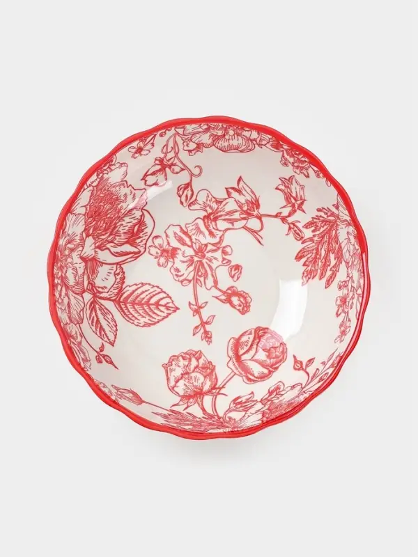 Салатник Botanica, 15&times;5.5 см, фарфор, белый, красный