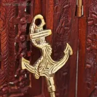 Ложка для обуви "Якорь с канатом" латунь 52х5,5х1 см