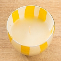 Свеча ароматическая в стеклянном подсвечнике 85 гр, синий муск