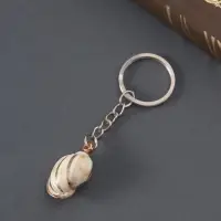 Брелок пластик "Ракушка в клетку" с золотом 3х2х1,2 см