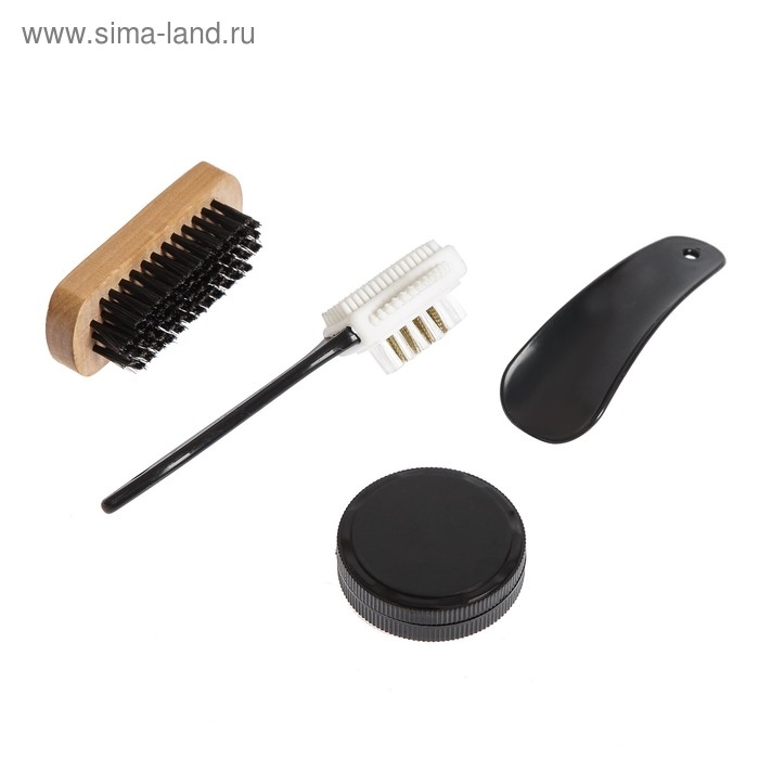 Подарочный набор дорожный для обуви &laquo;Идеальный мужчина&raquo;: щётка 2 шт, губка, лопатка