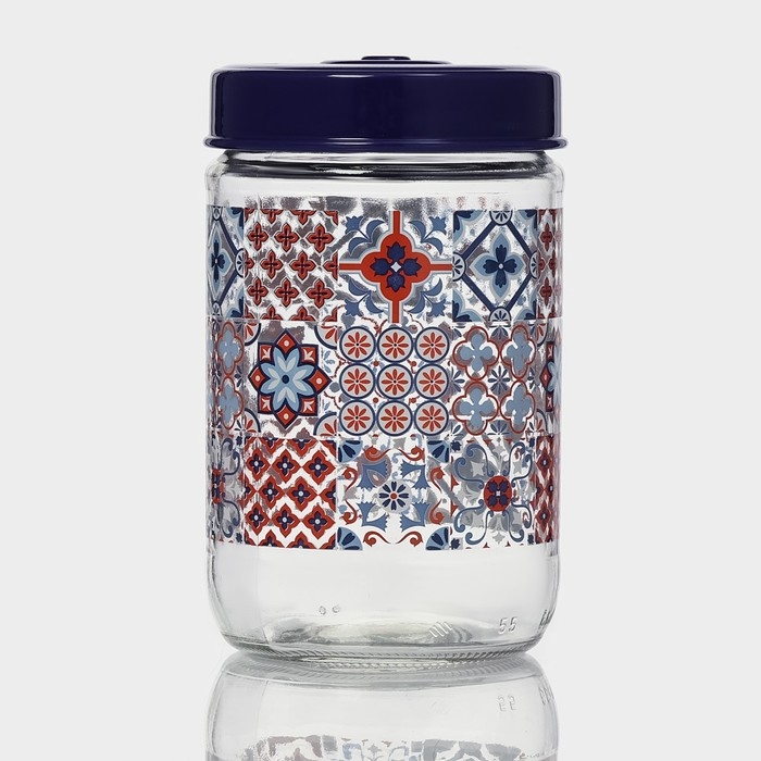 Банка стеклянная для сыпучих продуктов &laquo;Мозаика&raquo;, 660 мл