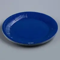 Тарелка одноразовая бумажная &laquo;Синий&raquo;, однотонная