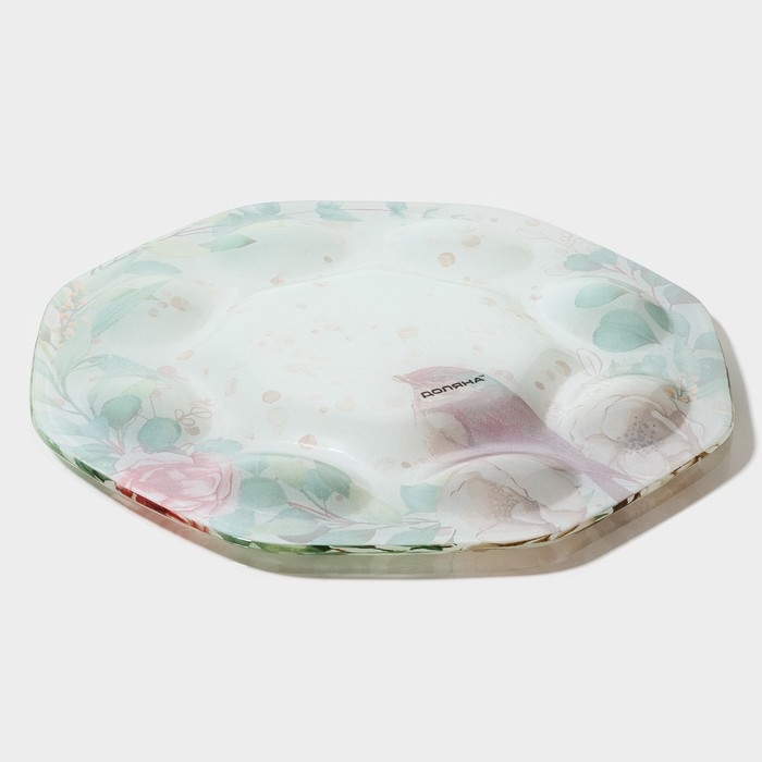 Подставка стеклянная для яиц Доляна &laquo;Птичка&raquo;, 8 ячеек, 22&times;22 см