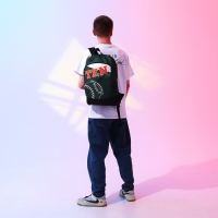 Рюкзак школьный текстильный Tennis, 46х30х10 см, вертикальный карман, цвет зелёный