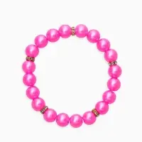 Набор детский &laquo;Выбражулька&raquo; 2 предмета: бусы, браслет, жемчуг стразы, цвет ярко-розовый