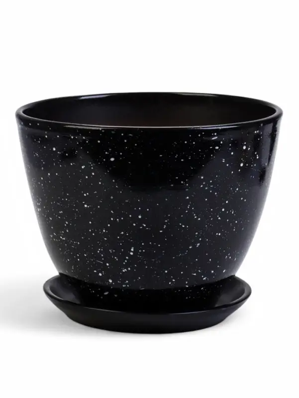 Горшок цветочный поддоном  8 л,  керамика, Гранит (М)