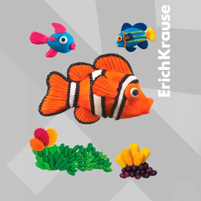 Пластилин 8 цветов, 144 г, ErichKrause "Jolly Friends Pastel", со стеком, в картонной упаковке