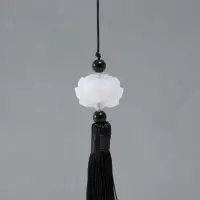 Подвеска текстиль, пластик "Кисть. Лотос" чёрная 1,2х2,7х14,5 см