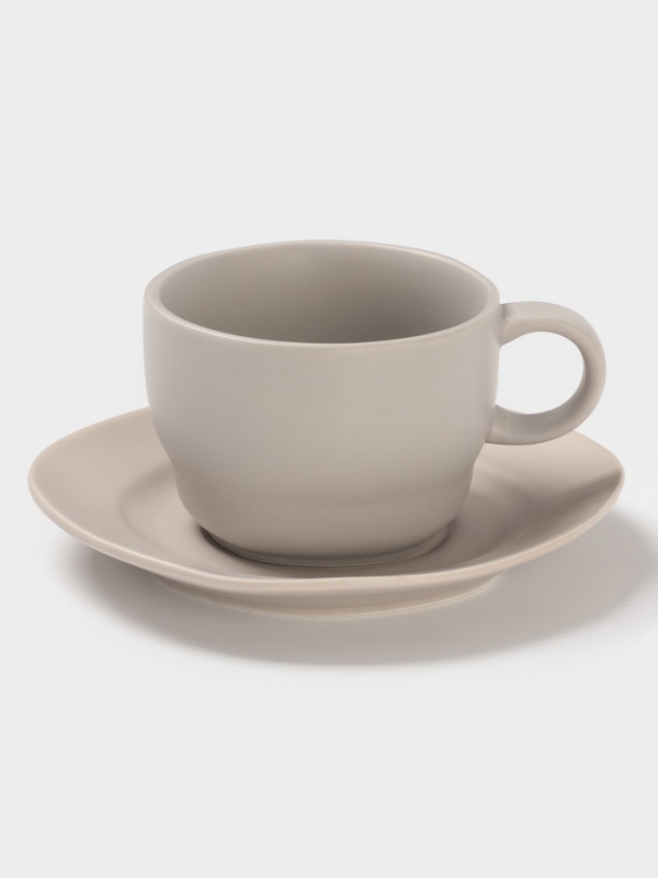 Чайная пара Magistro "Potter" 250мл 15,3х7,5 цвет светло-серый (блюдце, чашка)