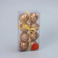 Ёлочные игрушки &laquo;Морозец&raquo;, шары новогодние, d=6 см, 8 шт., золотистые