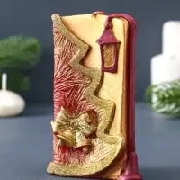 Свеча фигурная "Рождественская" 7,5х4х12 см, цв. золотой