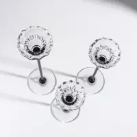 Подсвечник металл, стекло "Нил" d=2 и 4 см набор 3 шт  прозрачный 7х7х18 7х7х23 7х7х28 см