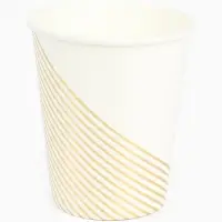 Набор посуды для праздника на 12 персон, белый с золотом (тарелки 23 см, стакан 250 мл)