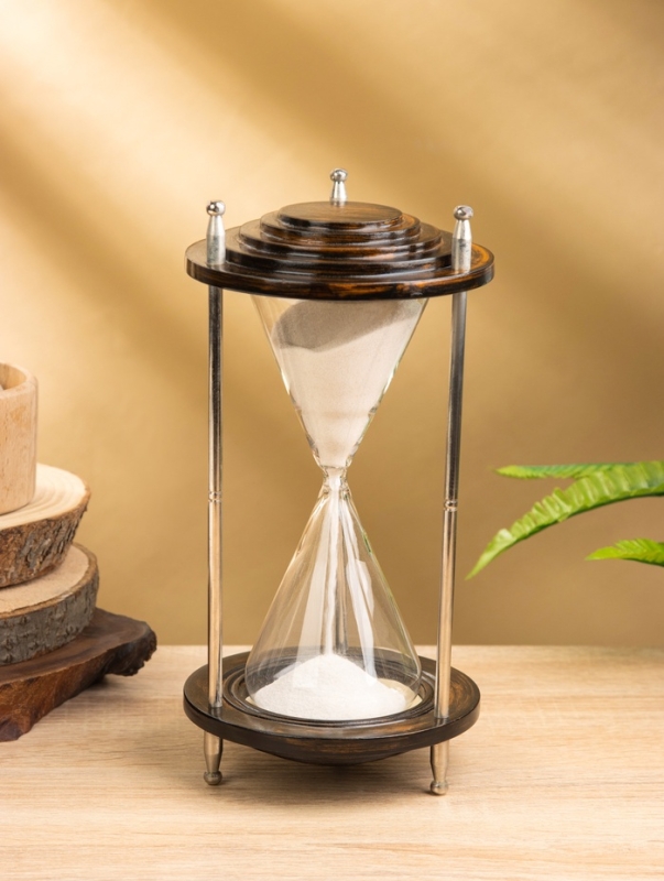 Песочные часы "Сансет" 12,5х12,5х25,5 см, дерево, сталь