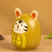 Деревянная кукла кокеши "Тигренок" цв. жёлтый, 6х6х9 см