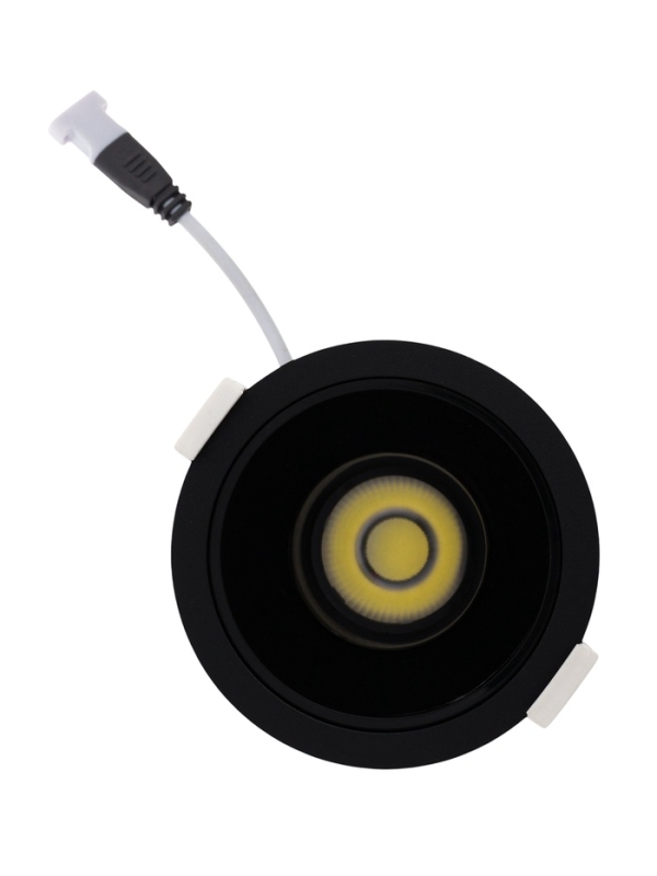 Светильник светодиодный встраиваемый, поворотный, 6Вт, 6500К, с драйвером, D75, черный
